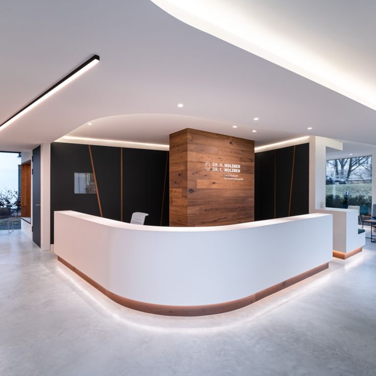 Modern Design Reception Desk For Salon Hotel Led Light Wooden Office Furniture Front Desk