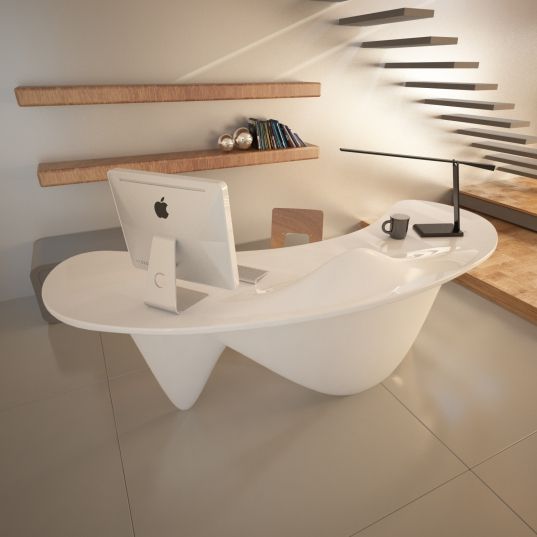 Modern home office table desk with computer