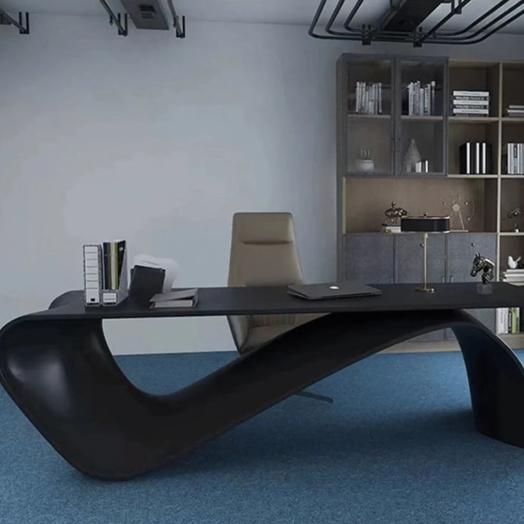 black executive office desk